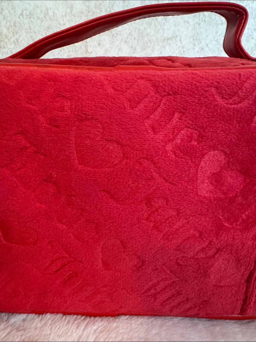 Juicy Couture Red Quilted Cosmetic Case with Handle Bundle